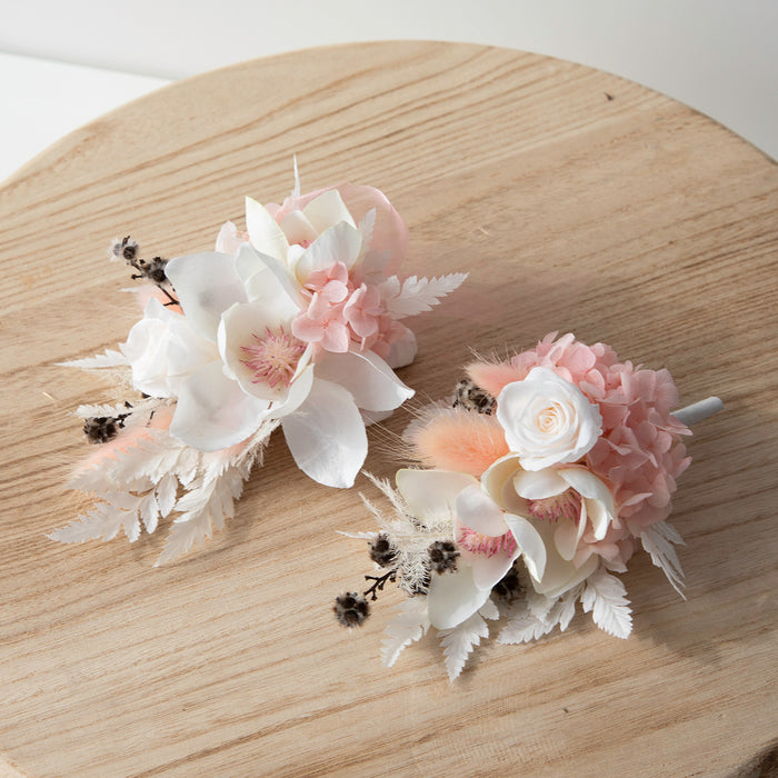 Rose + Magnolia Corsage+ Buttonhole Set (Sold Out)