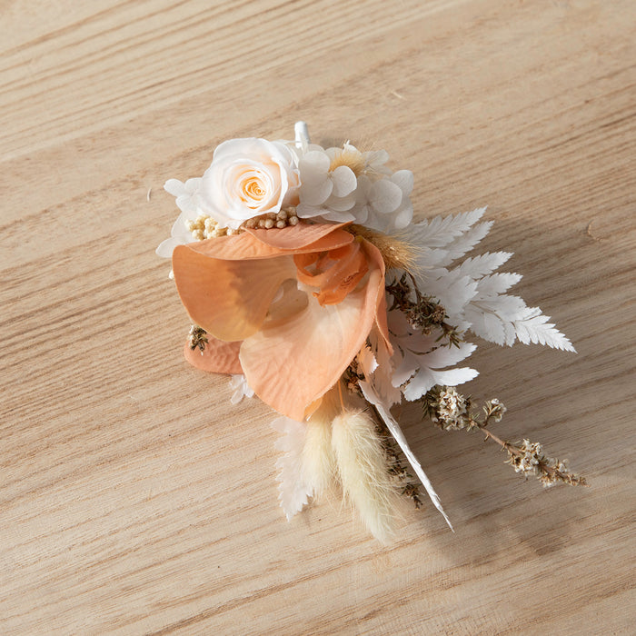 Orchid + Roses Buttonhole