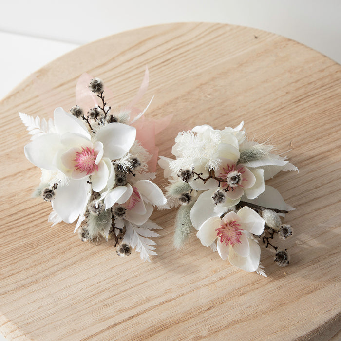 Magnolia Corsage + Buttonhole Set