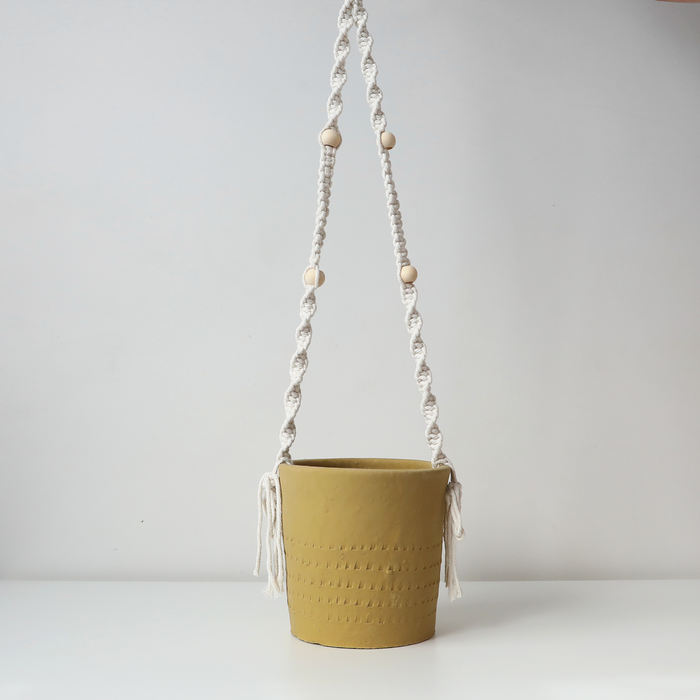Lacey Hanging Pot in Mustard