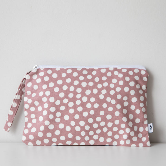 Antique Pink Polka Dot Pouch