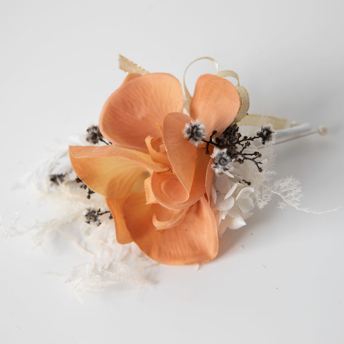 Orange Orchid Buttonhole